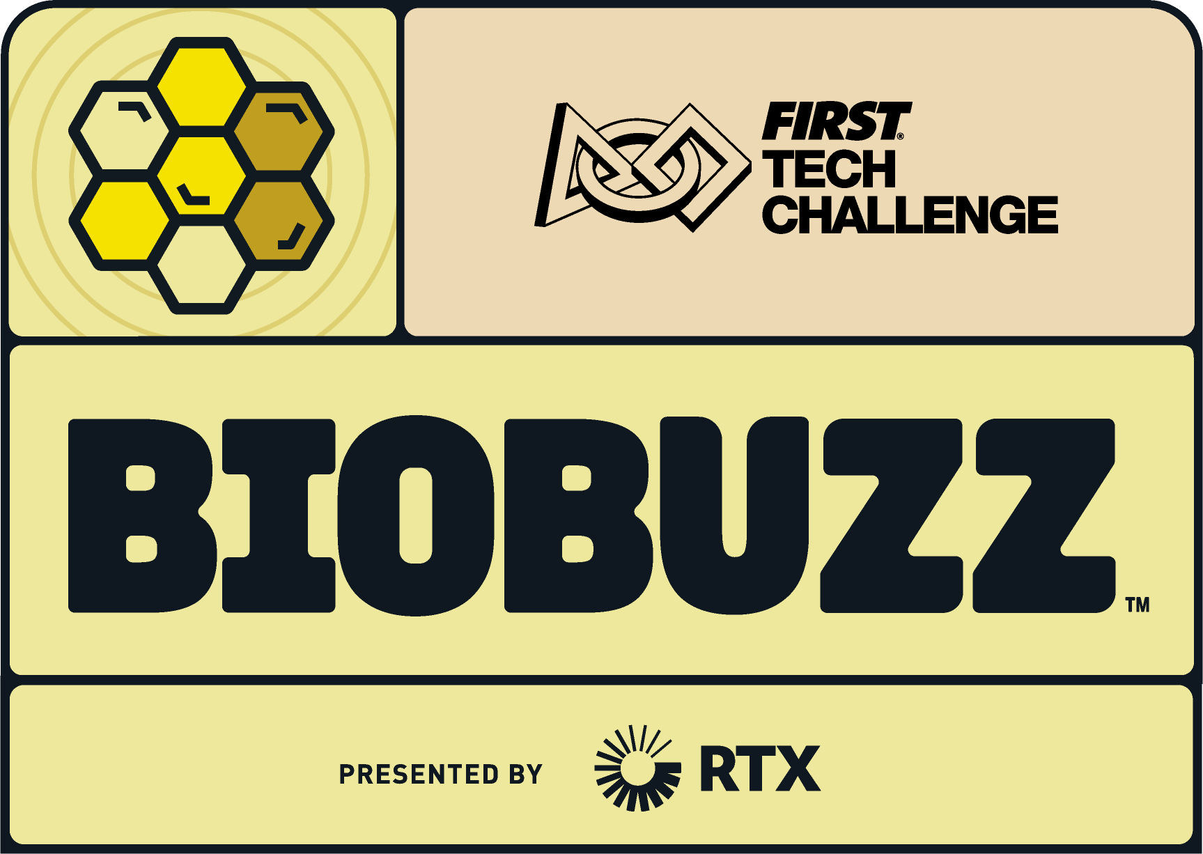 Official FIRST Tech Challenge BIOBUZZ presented by RTX logo